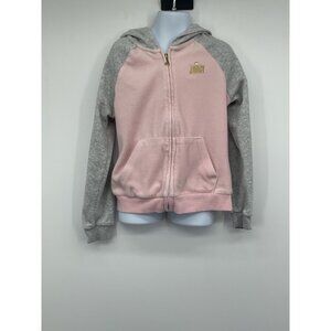 Juicy Couture Kids Pink & Gray Fleece Hoodie Jacket Zip-Up Size 7